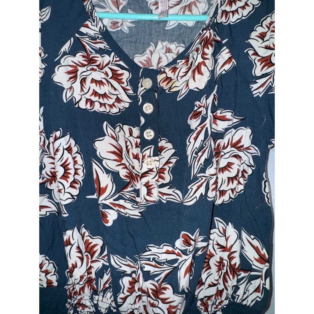 Matilda Jane 435 Brilliant Daydream size 8 floral teal romper Pom trim - Picture 2 of 9